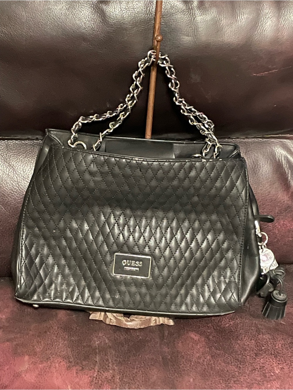 Guess Black Quilted Bag Purse